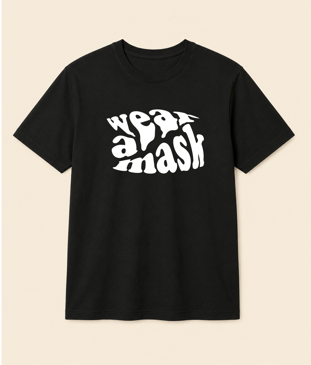 Wear A Mask Black Graphic T-Shirt | EZON WEAR