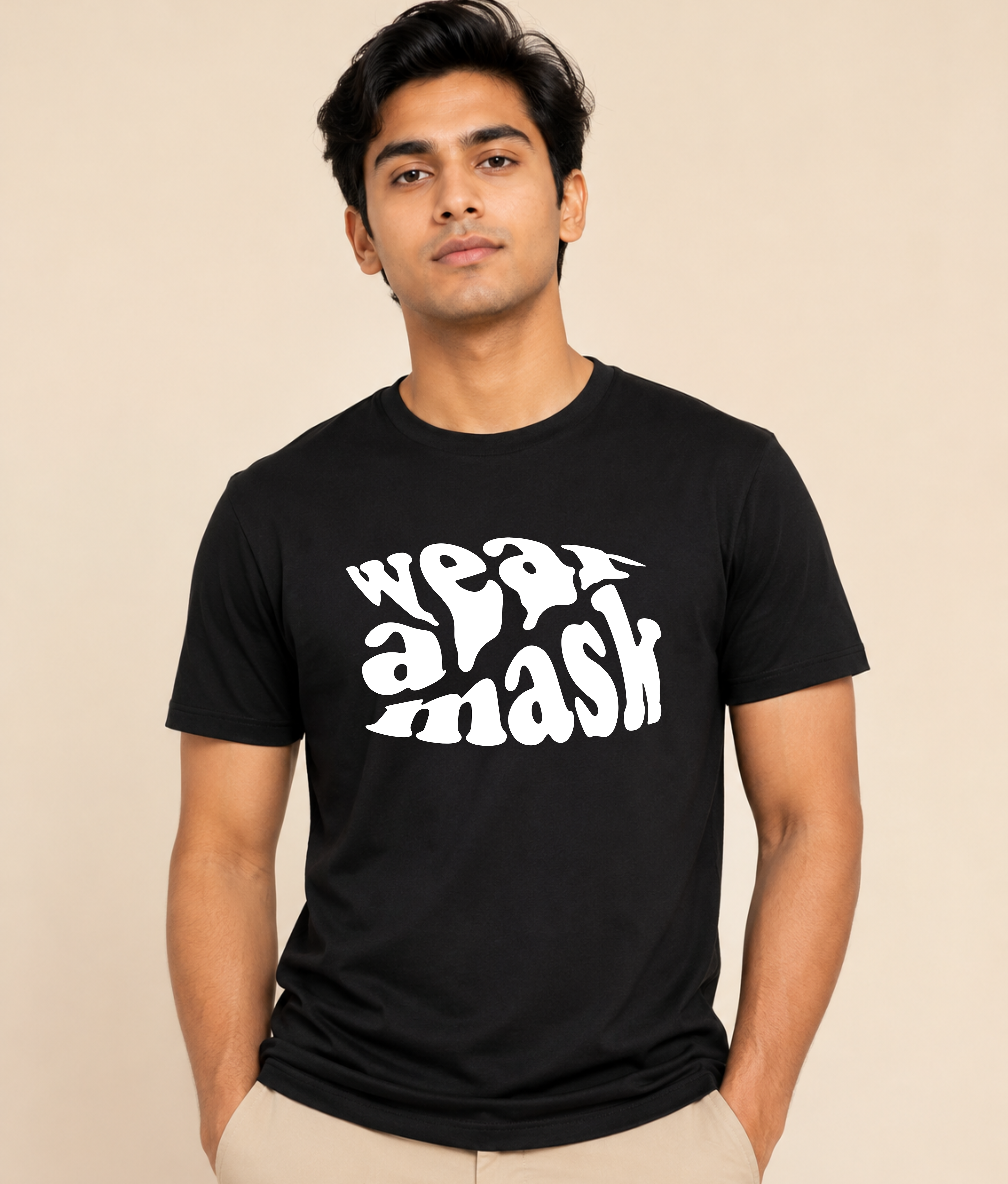 Wear A Mask Black Graphic T-Shirt | EZON WEAR