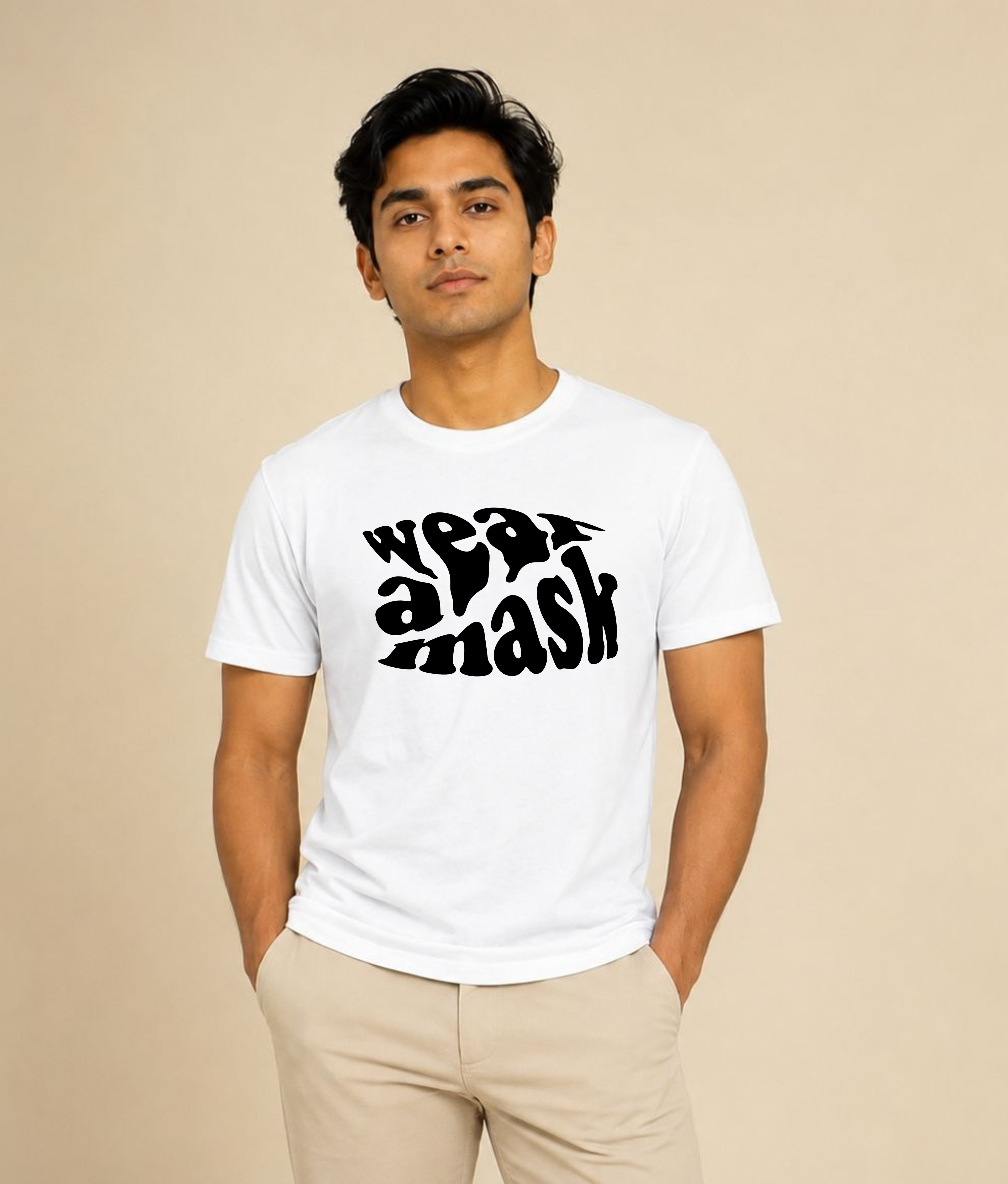 Wear A Mask White Graphic T-Shirt | EZON WEAR