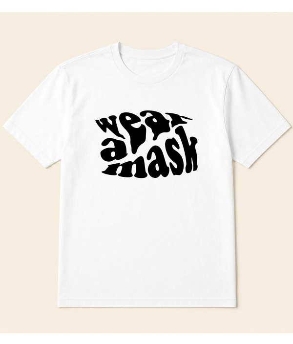 Wear A Mask White Graphic T-Shirt | EZON WEAR