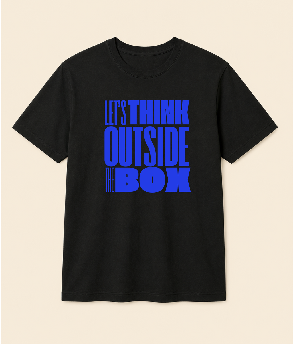 Let’s Think Outside The Box Black Graphic T-Shirt | EZON WEAR