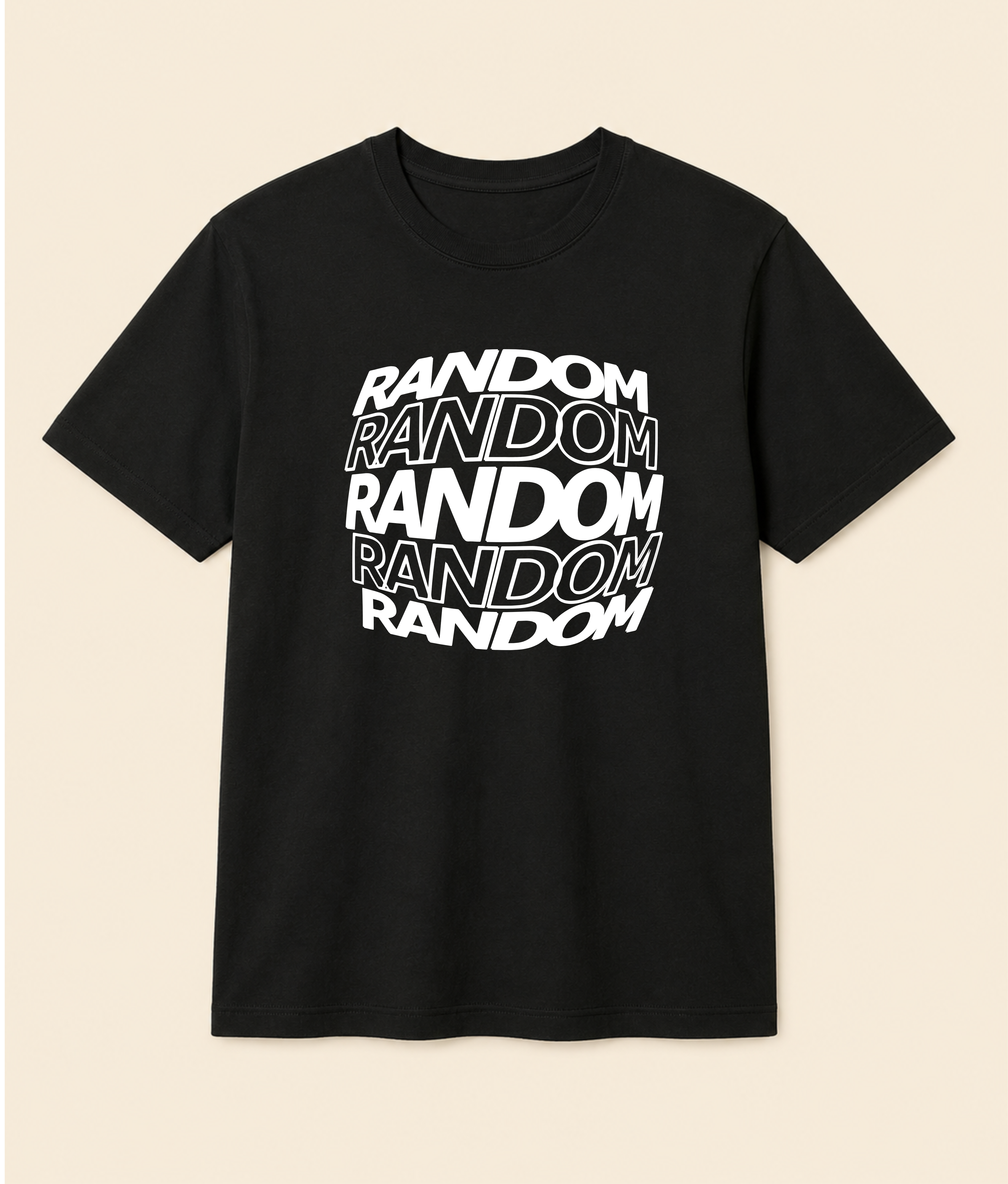 Random Typography Black Graphic T-Shirt | EZON WEAR