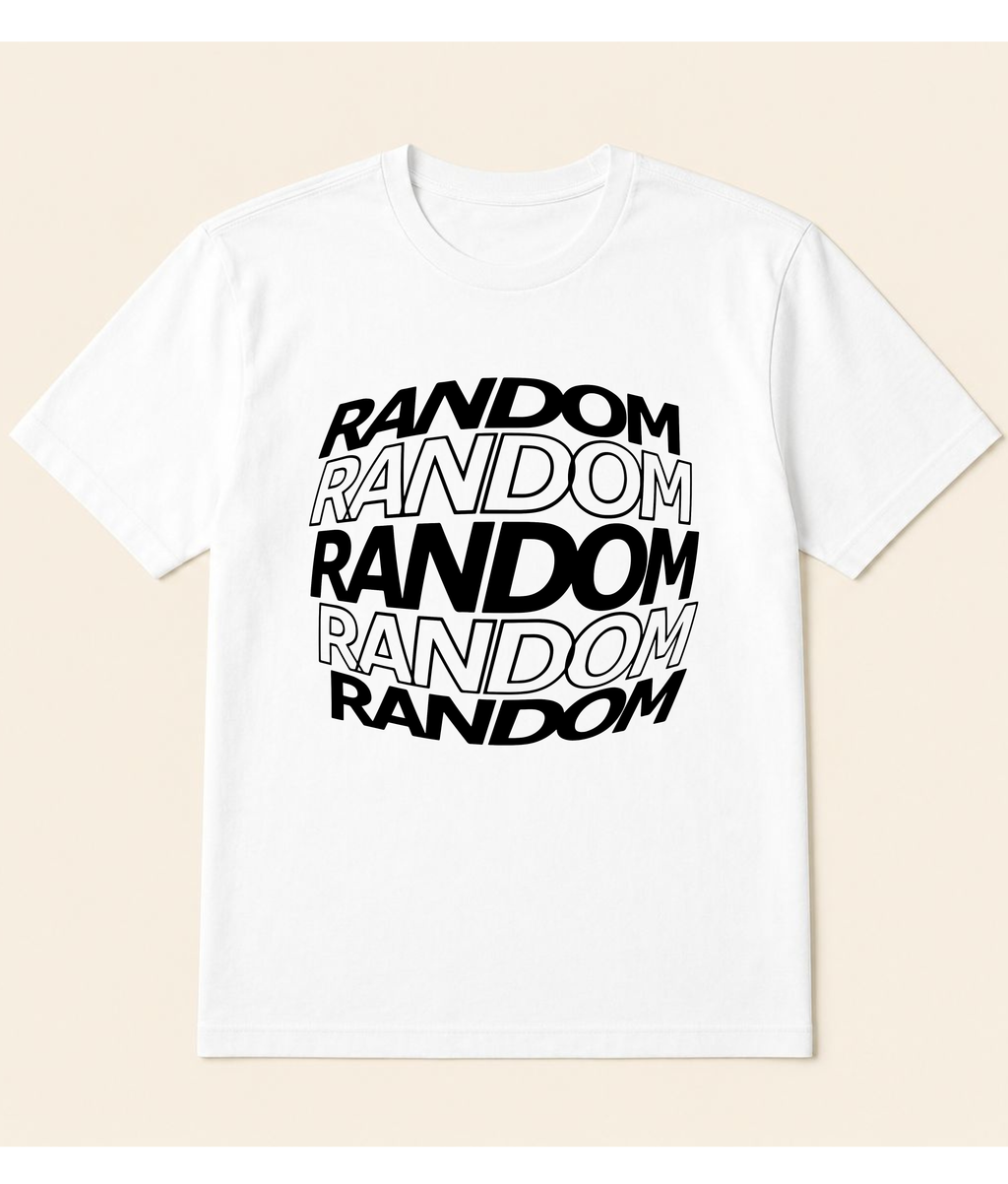 Random Typography White Graphic T-Shirt | EZON WEAR