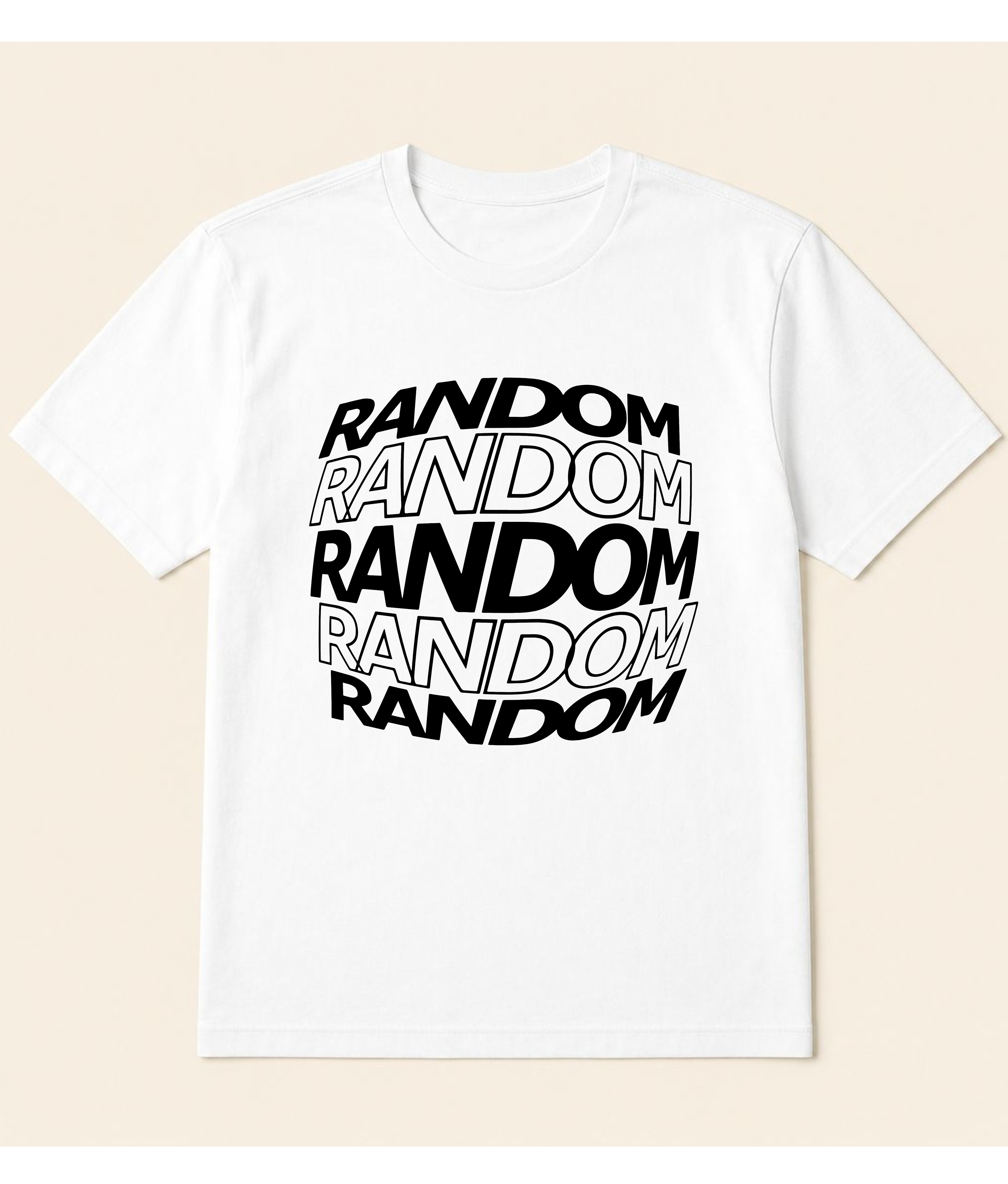 Random Typography White Graphic T-Shirt | EZON WEAR