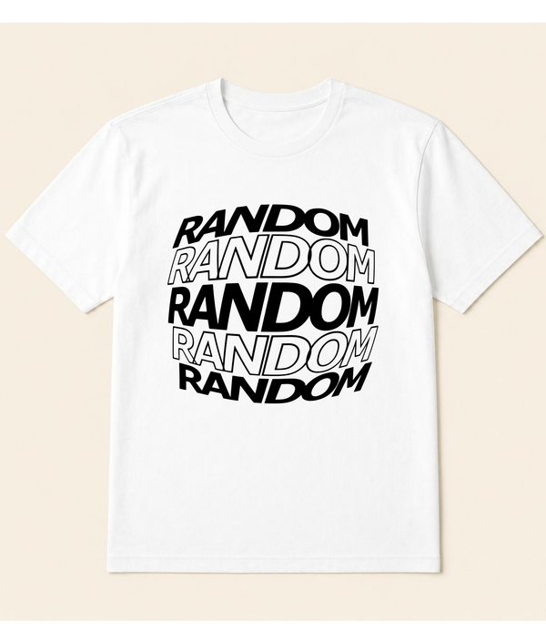 Random Typography White Graphic T-Shirt | EZON WEAR