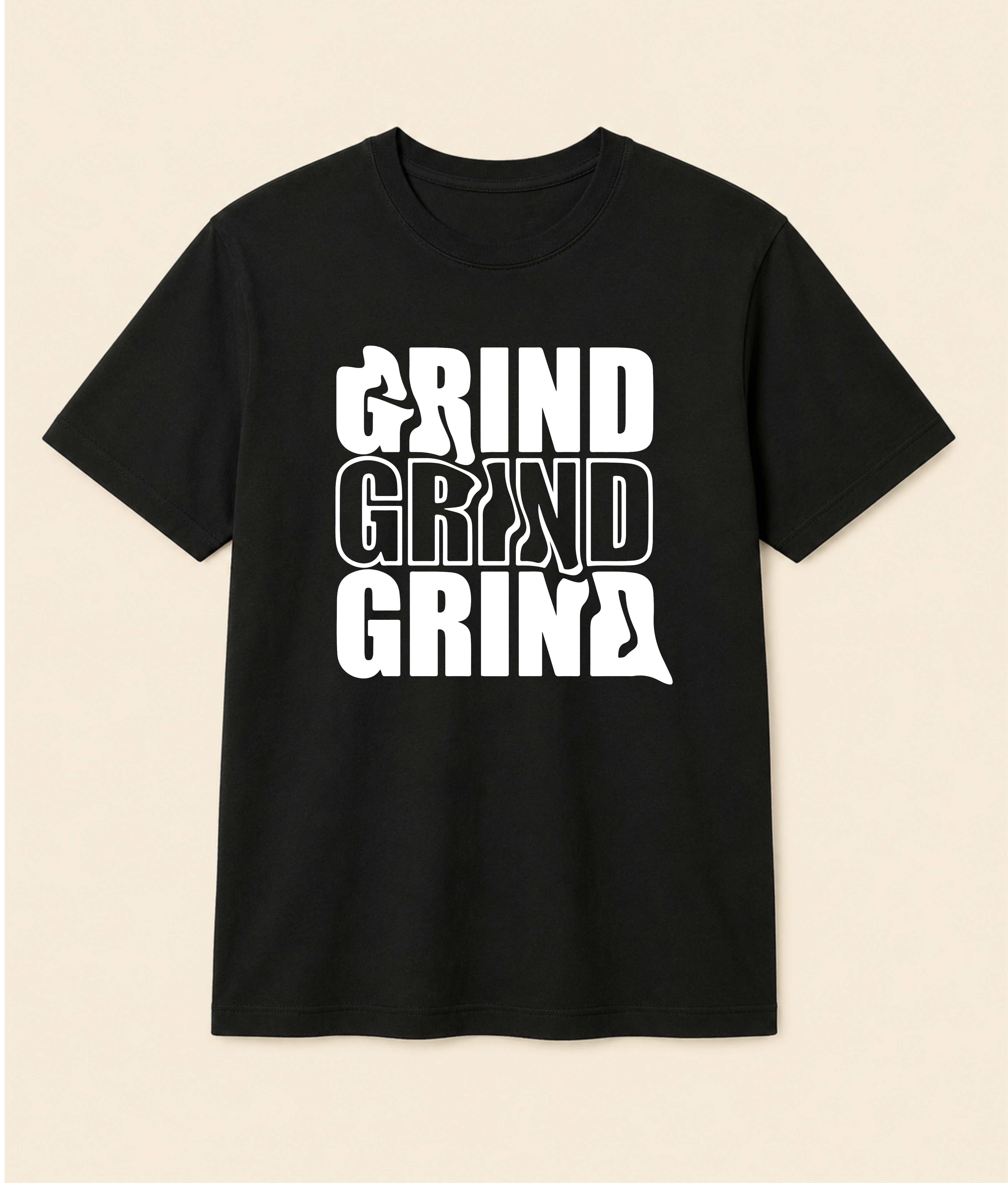 Grind Motivational Black Graphic T-Shirt | EZON WEAR