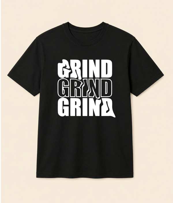 Grind Motivational Black Graphic T-Shirt | EZON WEAR