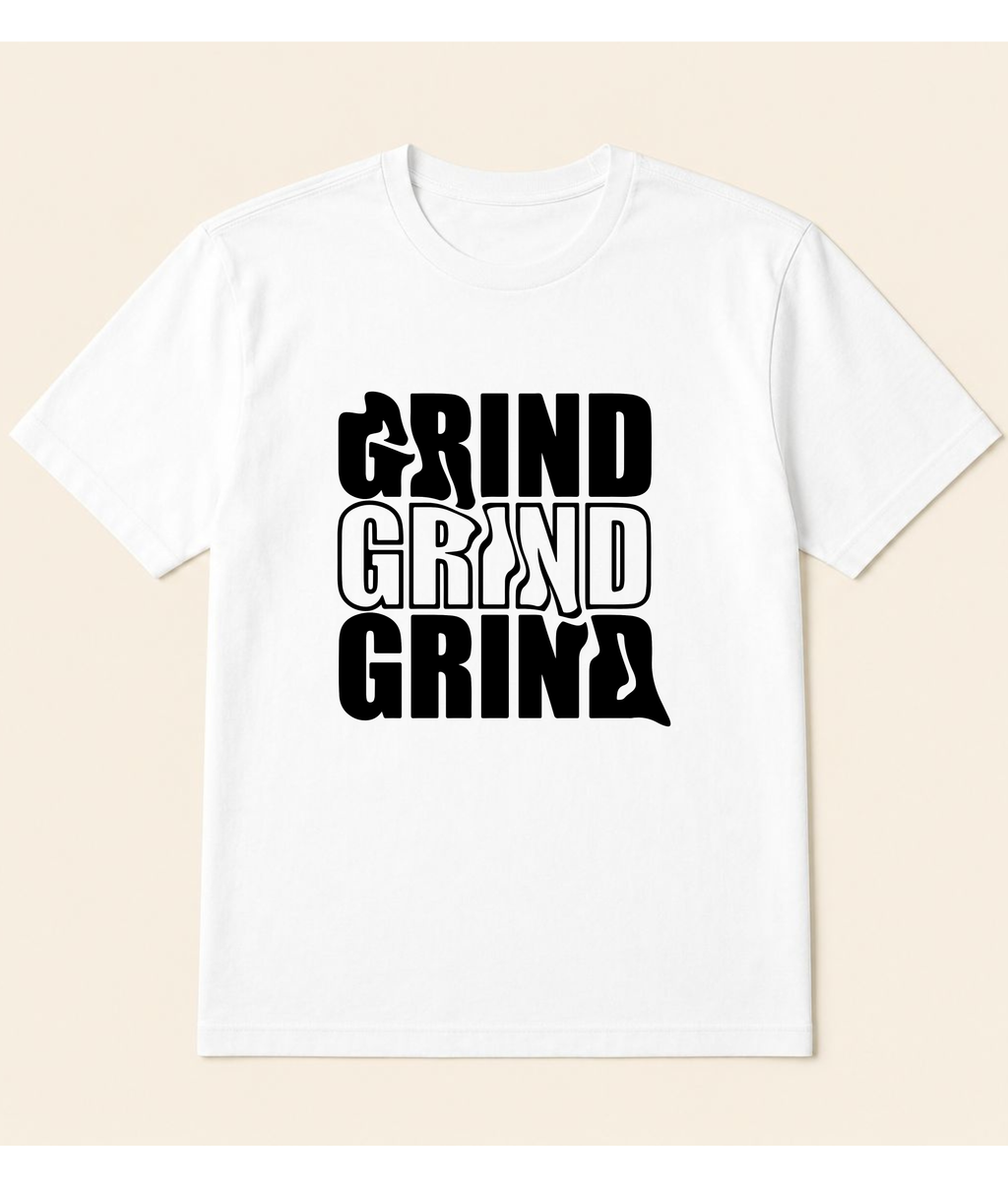 Grind Motivational White Graphic T-Shirt | EZON WEAR
