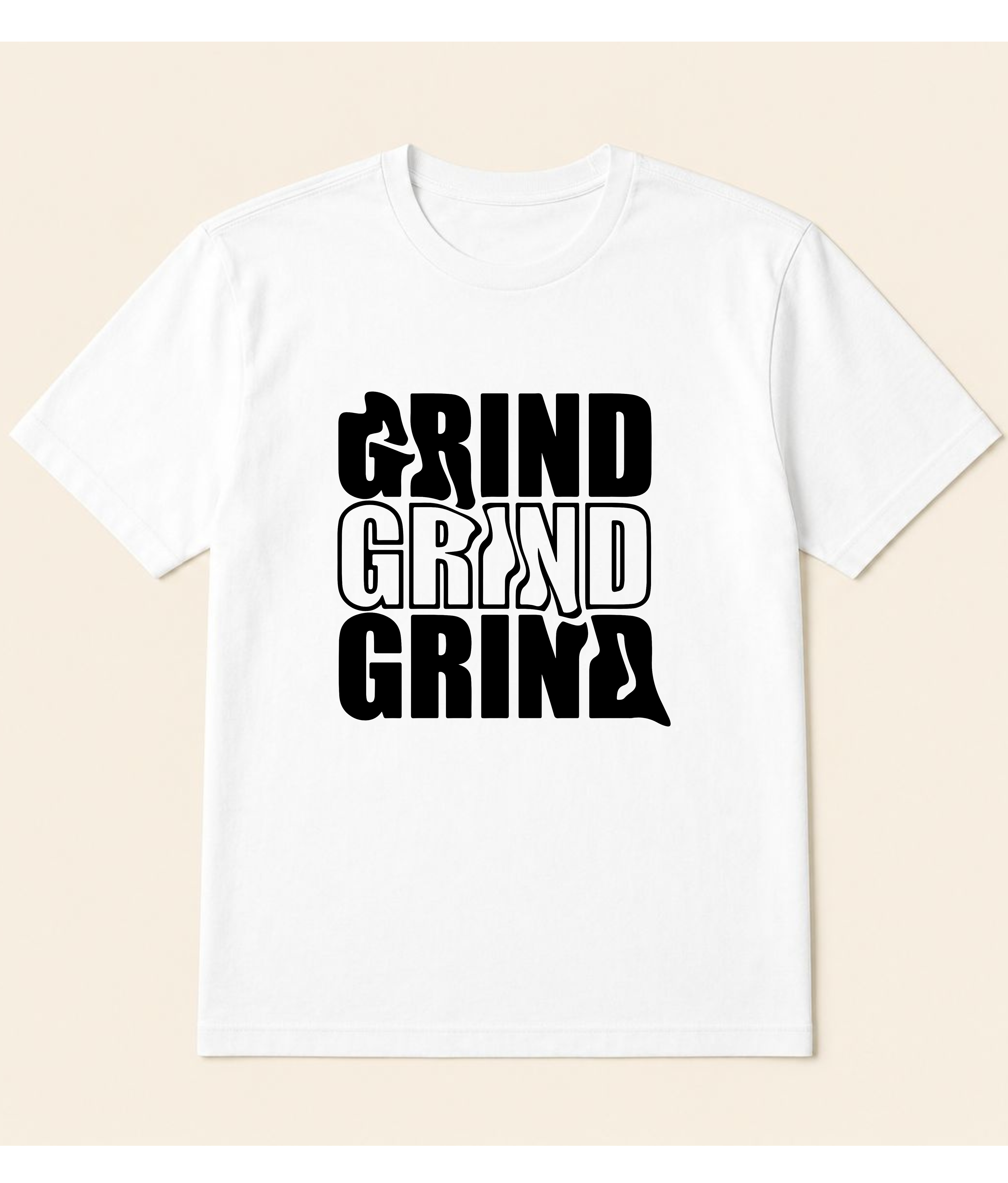 Grind Motivational White Graphic T-Shirt | EZON WEAR