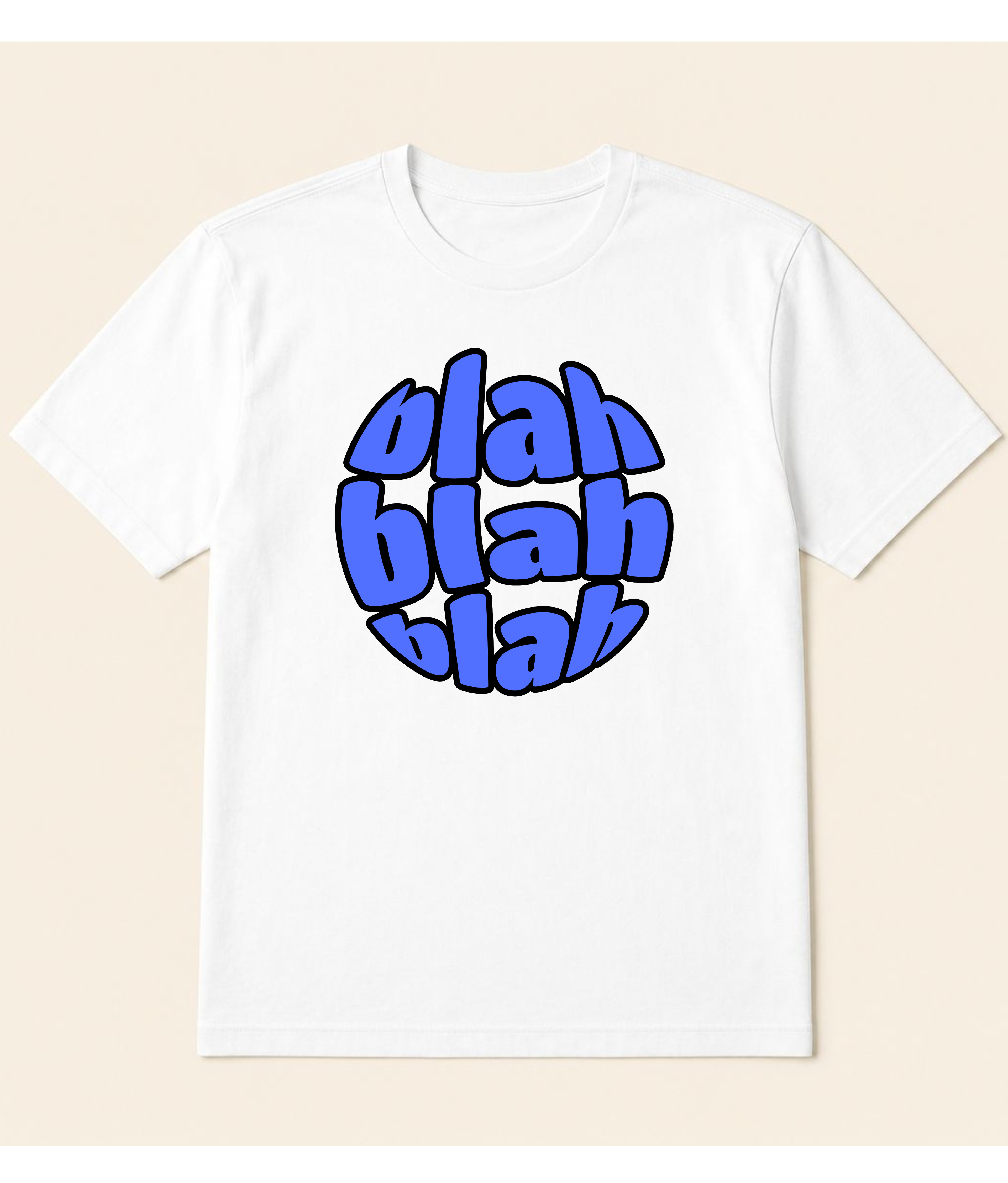 Blah Blah Blah White Graphic T-Shirt | EZON WEAR