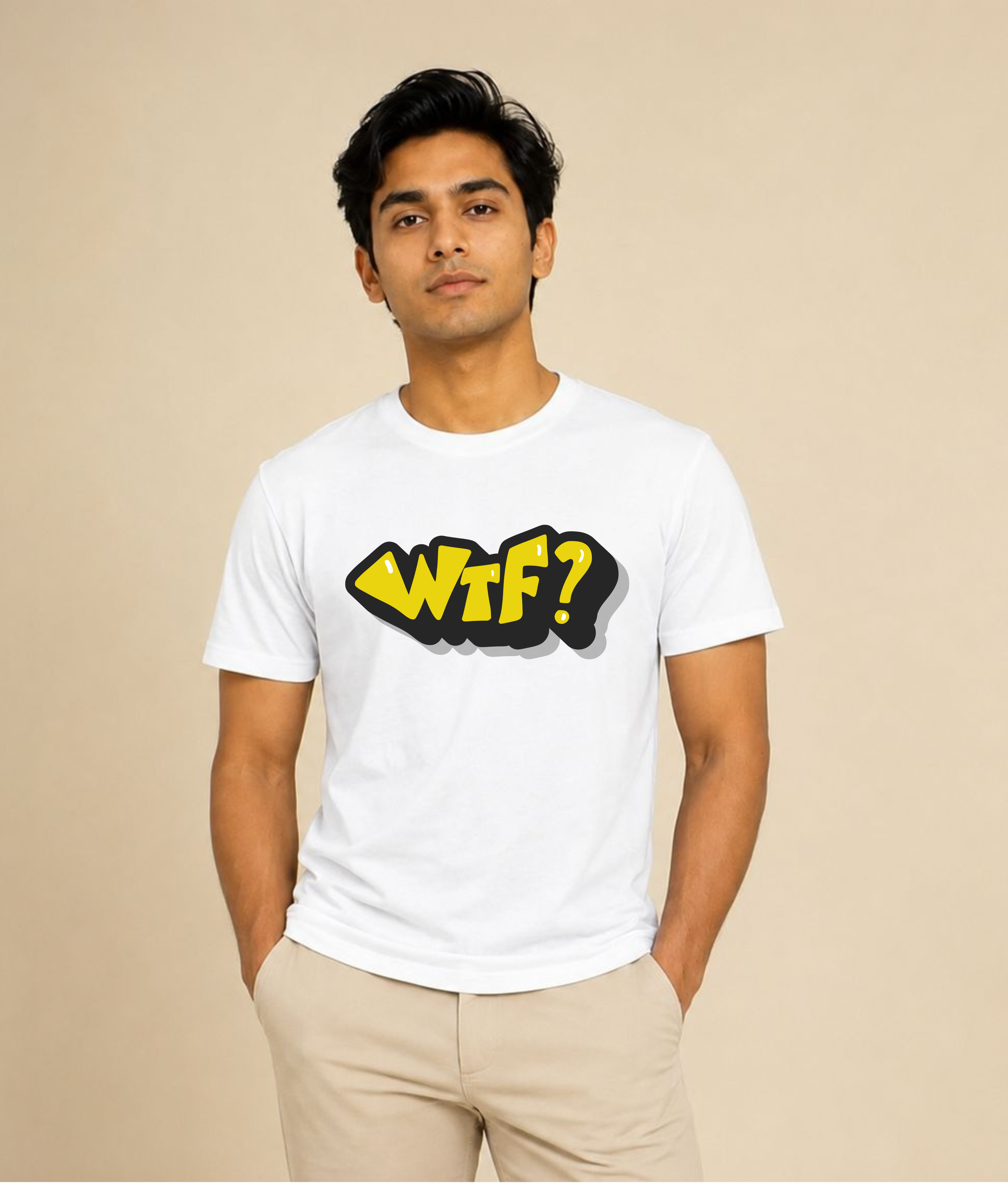 WTF? White Graphic T-Shirt | EZON WEAR