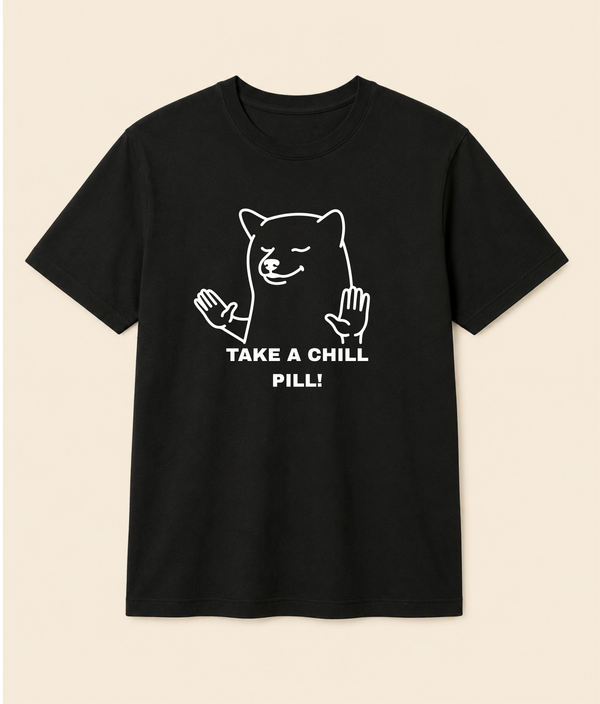 Take A Chill Pill Black Graphic T-Shirt | EZON WEAR