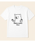 Take A Chill Pill White Graphic T-Shirt | EZON WEAR