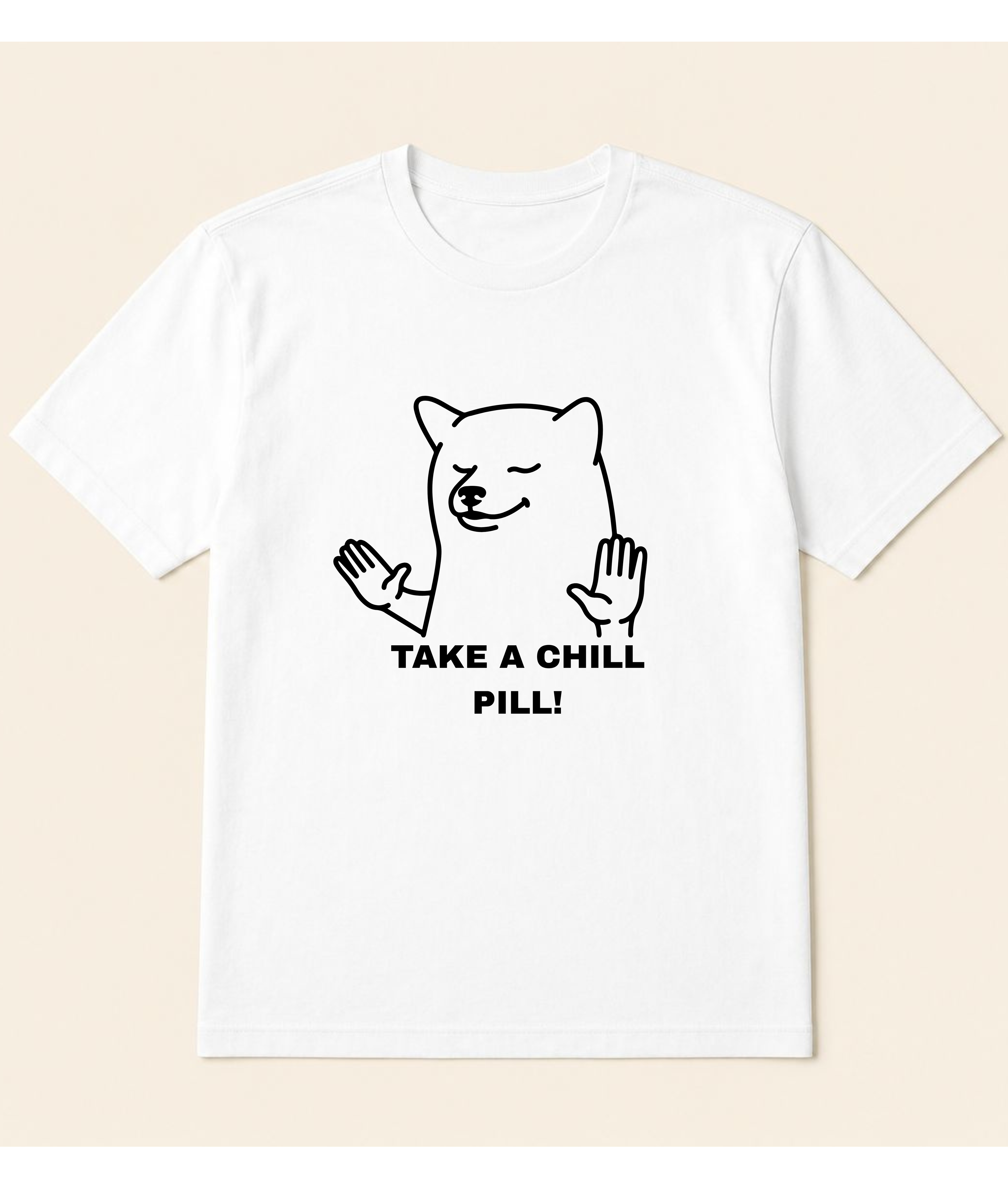 Take A Chill Pill White Graphic T-Shirt | EZON WEAR