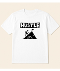 Hustle Motivational White Graphic T-Shirt | EZON WEAR