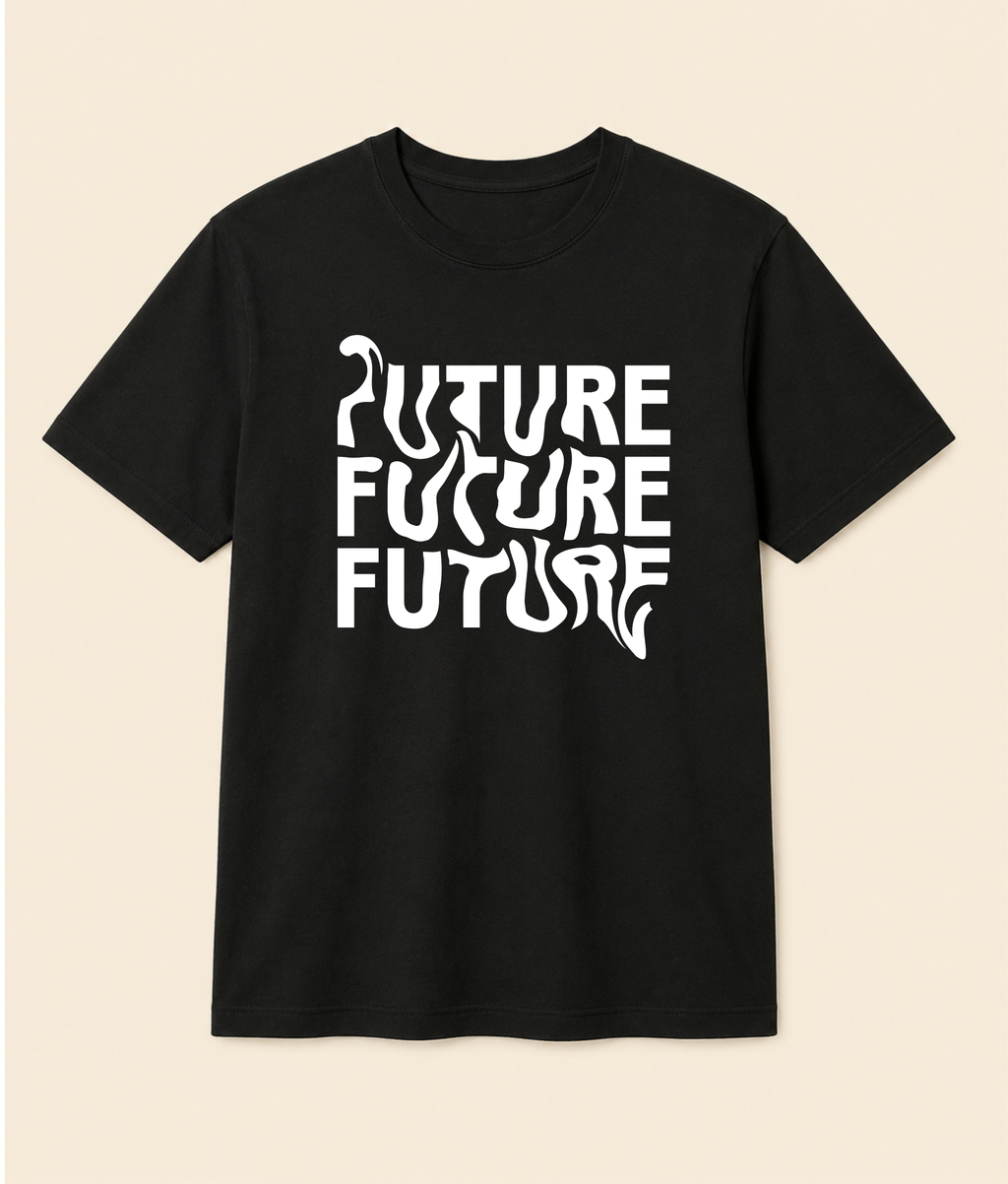 Future Vision Black Graphic T-Shirt | EZONWEAR