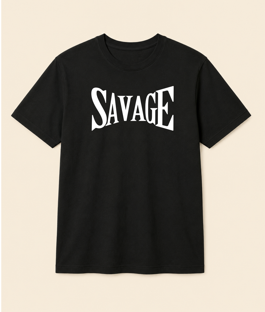 Savage Spirit Black Graphic T-Shirt | EZONWEAR