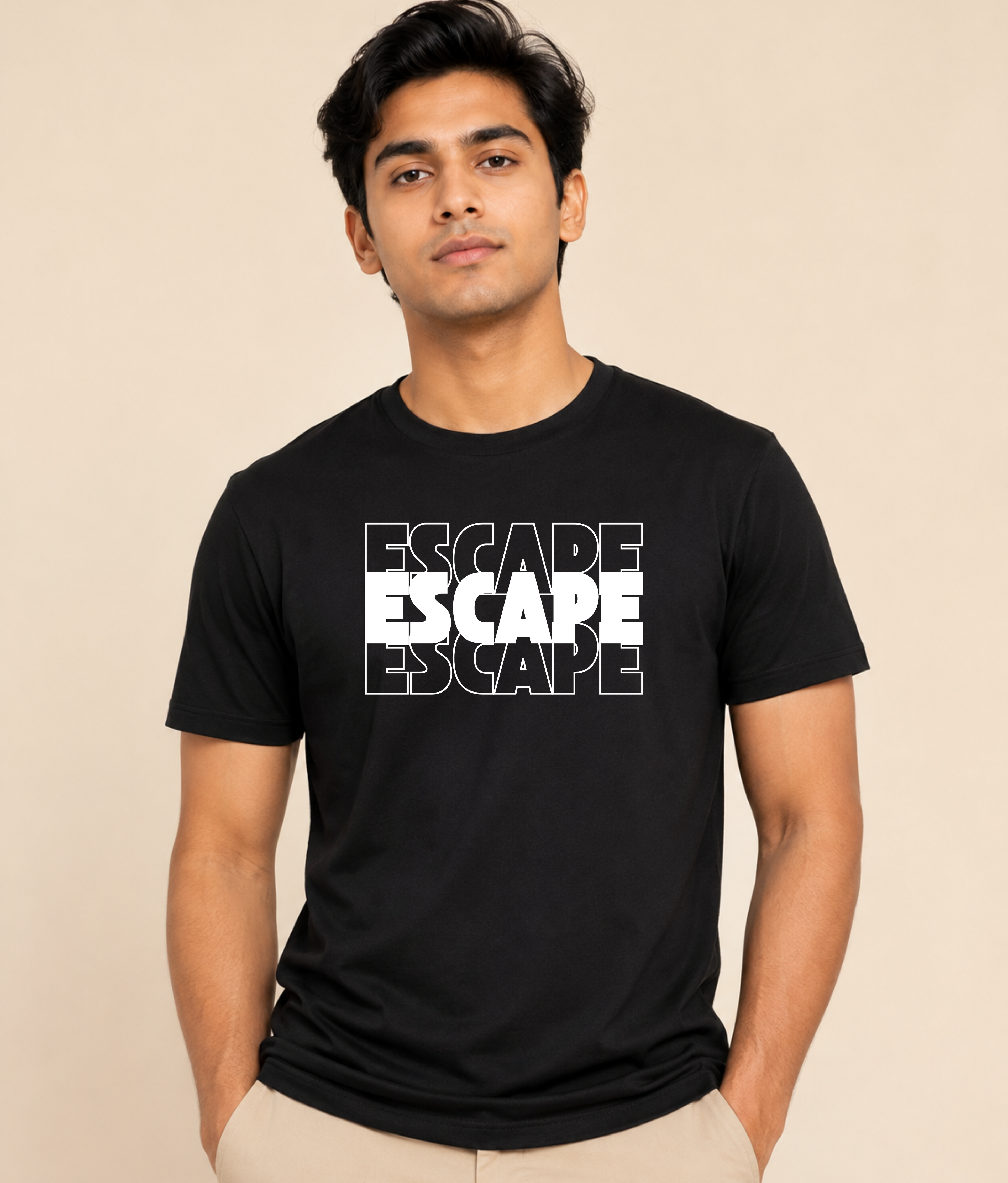 Escape Reality Black Graphic T-Shirt | EZONWEAR