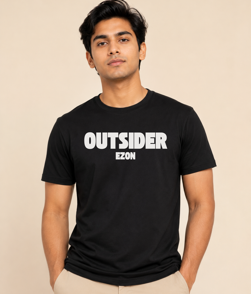Outsider Mindset Black Graphic T-Shirt | EZONWEAR