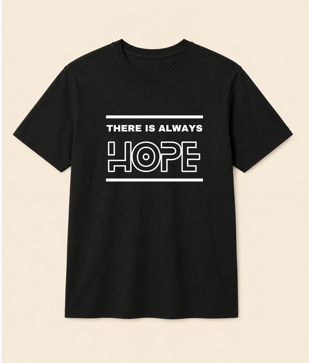 Always Hope Black Graphic T-Shirt | EZONWEAR