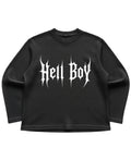 Black waffle knit oversized full-sleeve Front Design