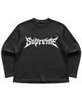 Black waffle knit oversized full-sleeve Front Design